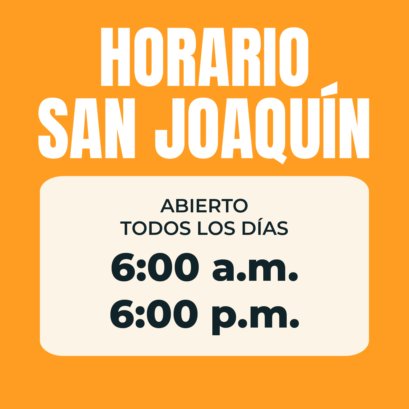 Horario San Joaquín
